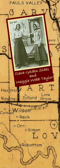 Map of Area and Picture of Clara Golden Sides with Maggie Webb Taylor